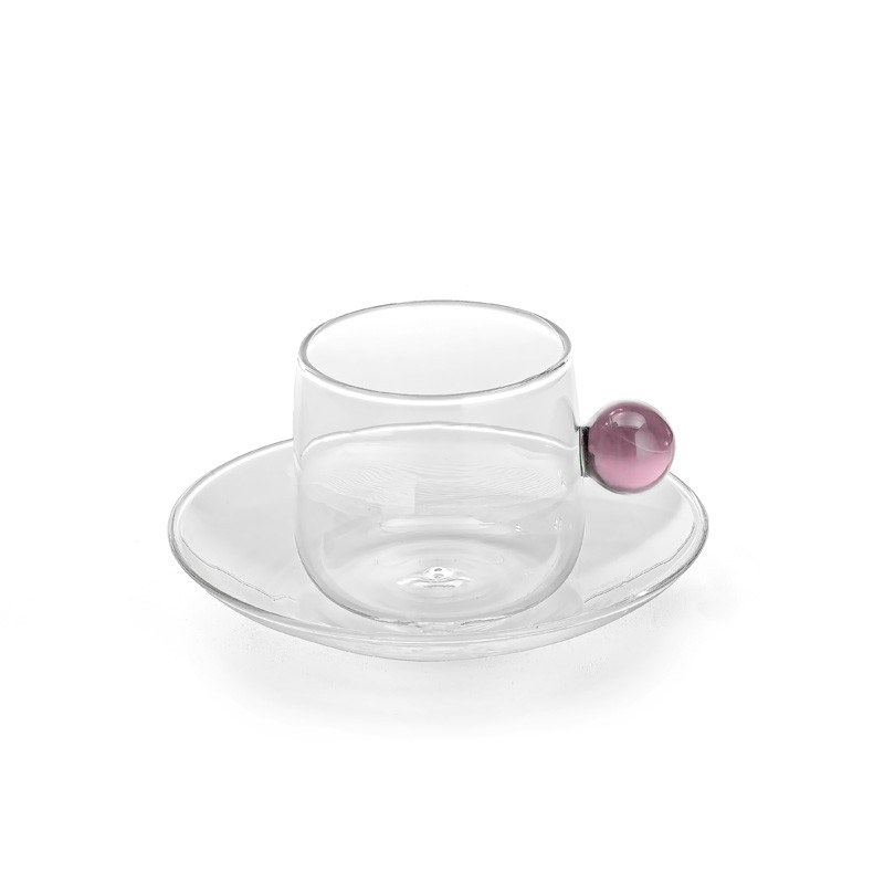 Чашка для чая/кофе и блюдце "Bilia", розовый